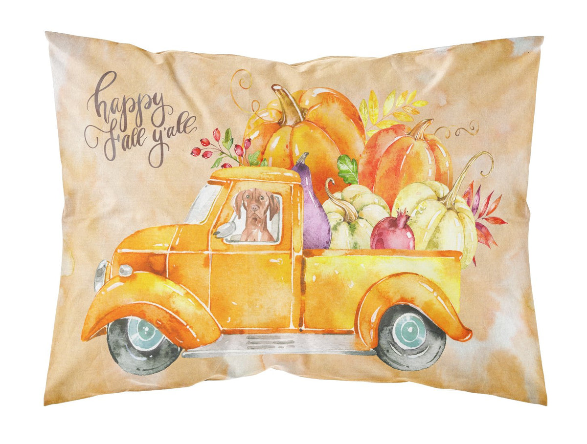 Fall Harvest Vizsla Fabric Standard Pillowcase CK2620PILLOWCASE by Caroline&#39;s Treasures