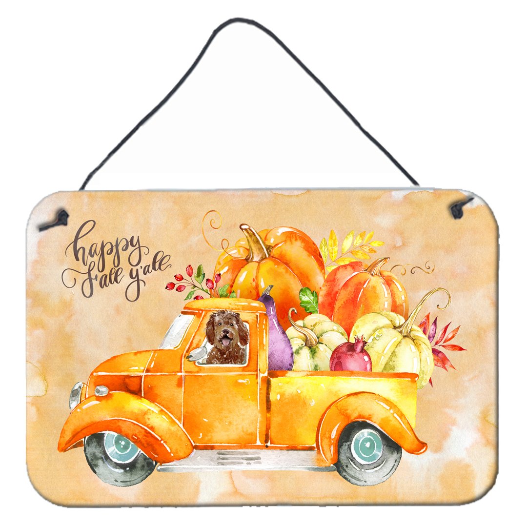 Fall Harvest Labradoodle Wall or Door Hanging Prints CK2623DS812 by Caroline&#39;s Treasures