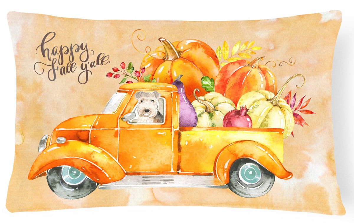 Fall Harvest Lakeland Terrier Canvas Fabric Decorative Pillow CK2624PW1216 by Caroline&#39;s Treasures
