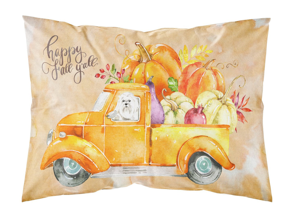 Fall Harvest Maltese Fabric Standard Pillowcase CK2626PILLOWCASE by Caroline&#39;s Treasures