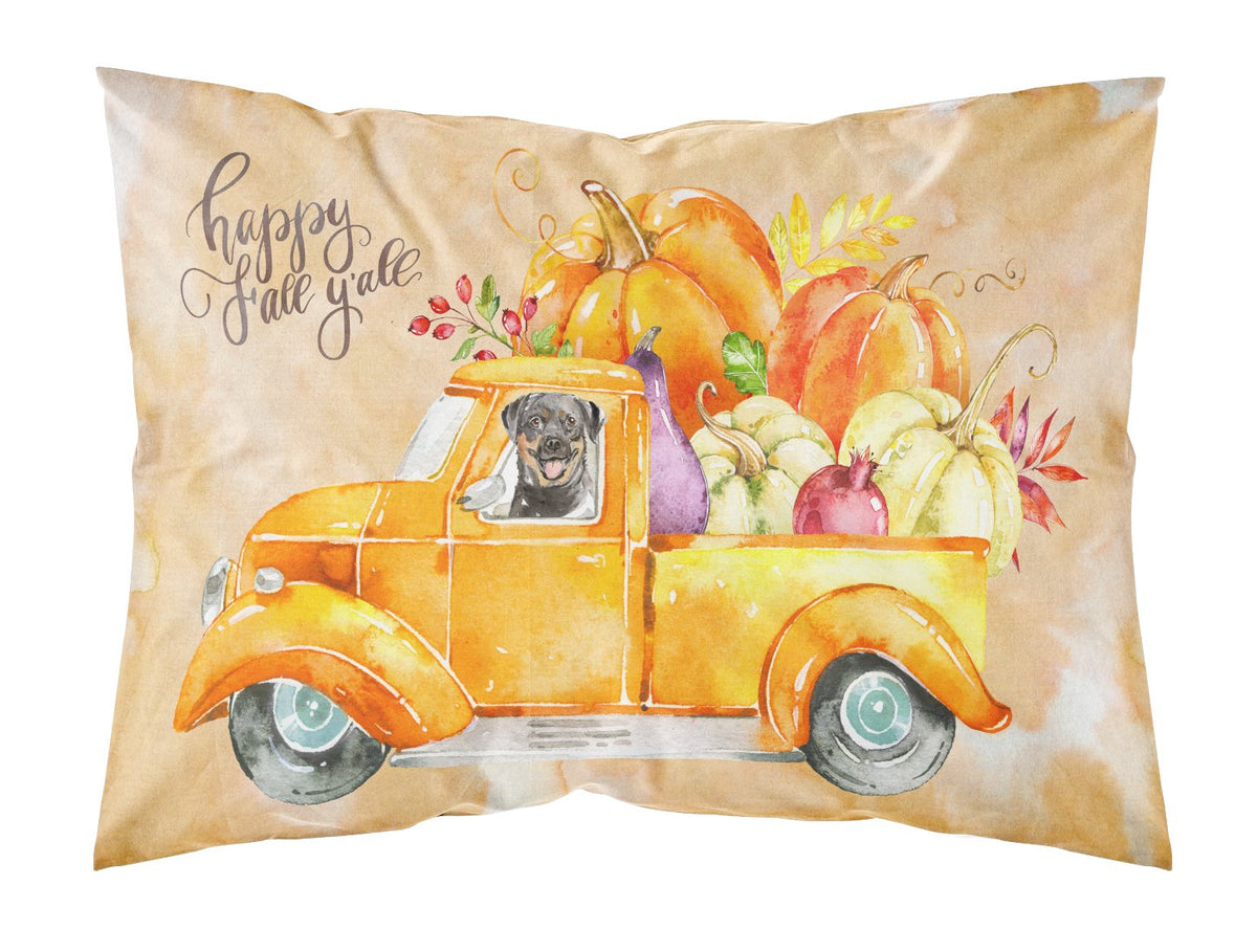Fall Harvest Rottweiler Fabric Standard Pillowcase CK2629PILLOWCASE by Caroline&#39;s Treasures