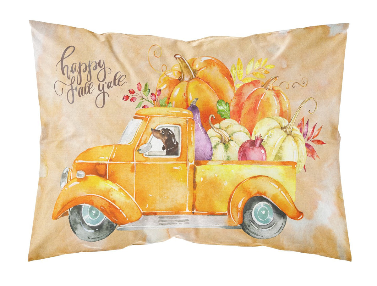 Fall Harvest Dachshund Fabric Standard Pillowcase CK2655PILLOWCASE by Caroline&#39;s Treasures