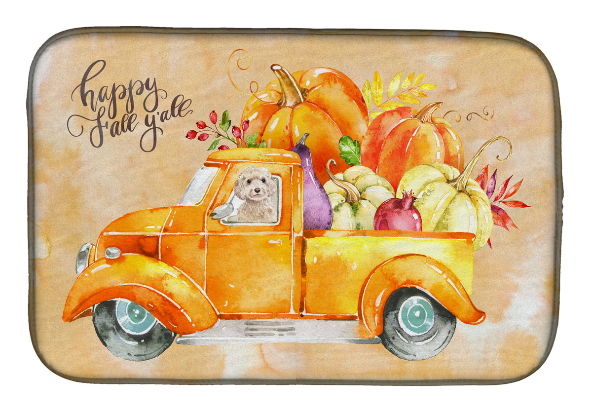 Fall Harvest Champagne Cockapoo Dish Drying Mat CK2660DDM  the-store.com.