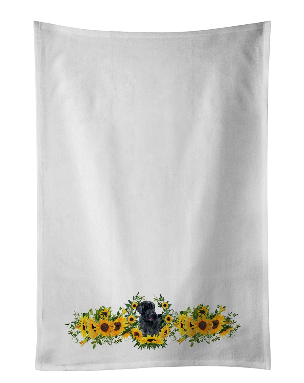 Buy this Giant Schnauzer in Sunflowers White Kitchen Towel Set of 2