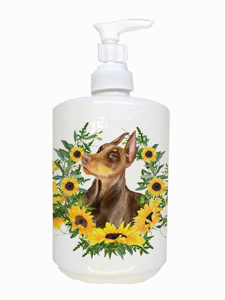 Caroline's Treasures Doberman Pinscher Ceramic Soap Dispenser CK2901SOAP