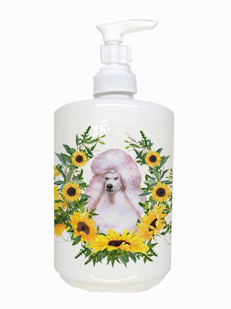 White Standard Poodle Ceramic Soap Dispenser CK2909SOAP by Caroline&#39;s Treasures