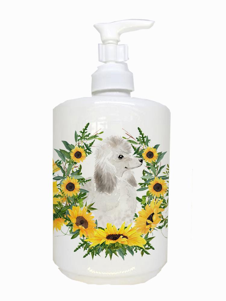White Standard Poodle Ceramic Soap Dispenser CK2929SOAP by Caroline&#39;s Treasures