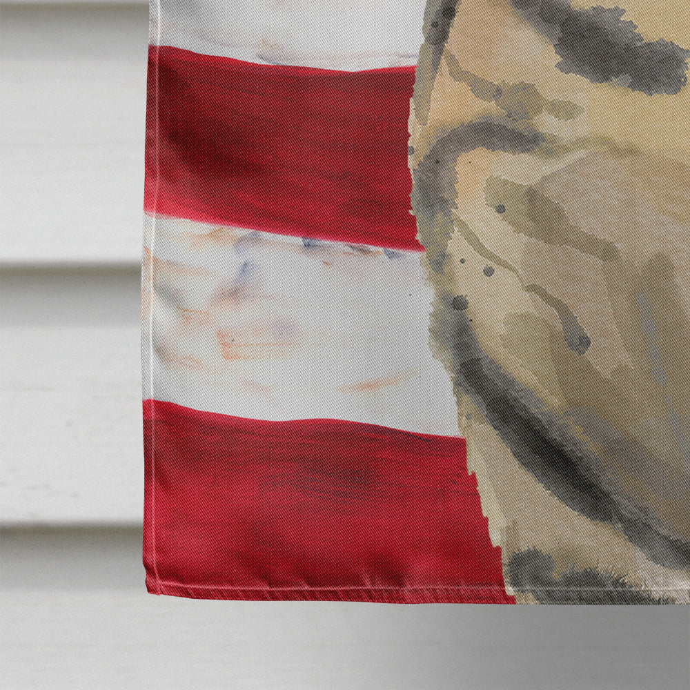American Shorthair Brown Tabby American Flag Flag Canvas House Size CK3028CHF