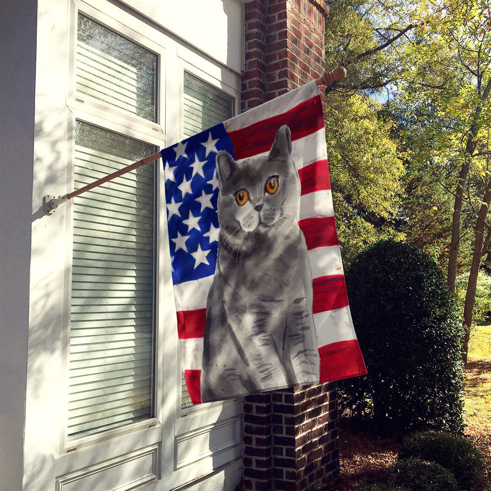 British Shorthair American Flag Flag Canvas House Size CK3033CHF  the-store.com.
