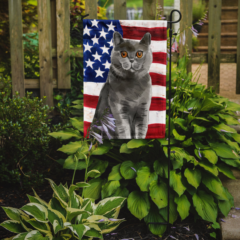 British Shorthair American Flag Flag Garden Size CK3033GF
