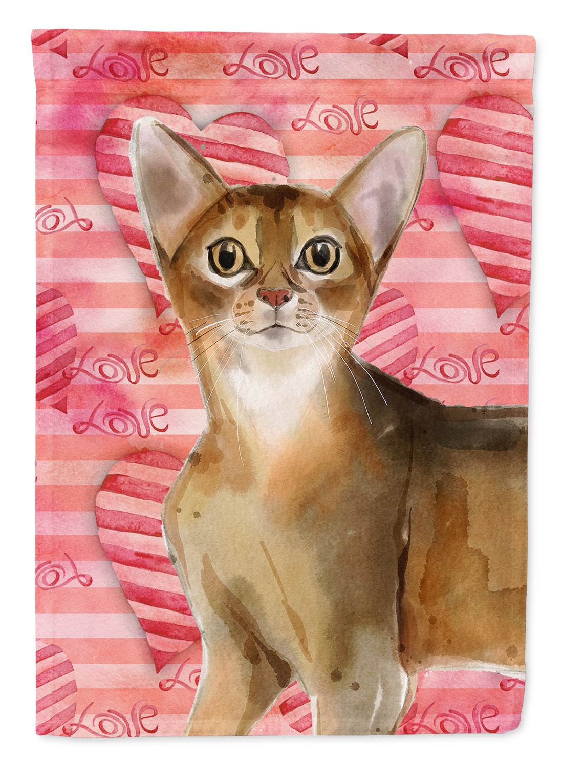 Abyssinian Cat Love Flag Canvas House Size CK3042CHF  the-store.com.