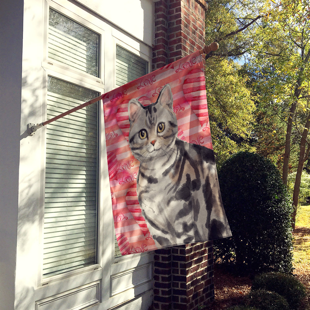 American Shorthair Cat Love Flag Canvas House Size CK3044CHF  the-store.com.
