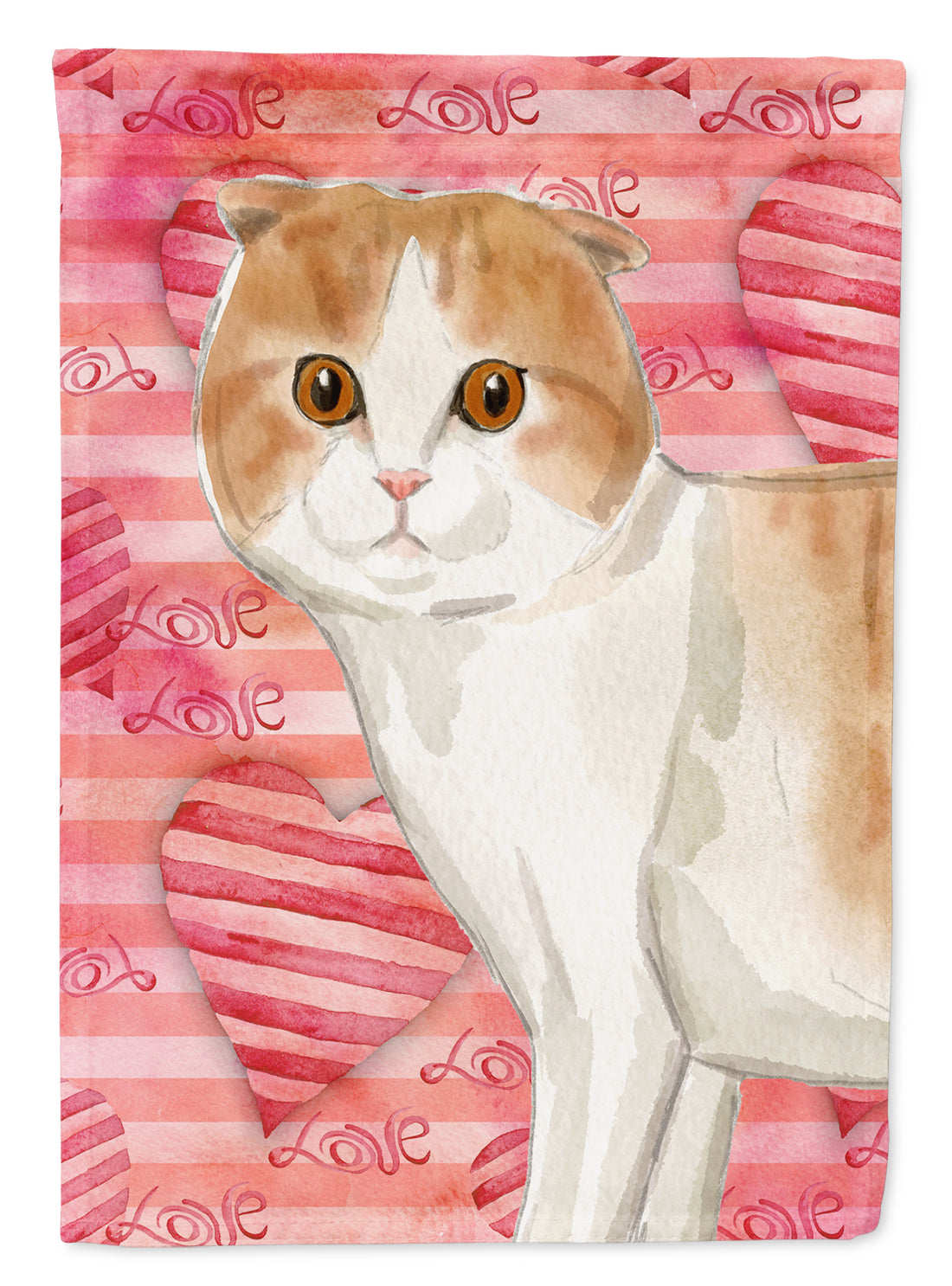 Scottish Fold Cat Love Flag Canvas House Size CK3053CHF  the-store.com.
