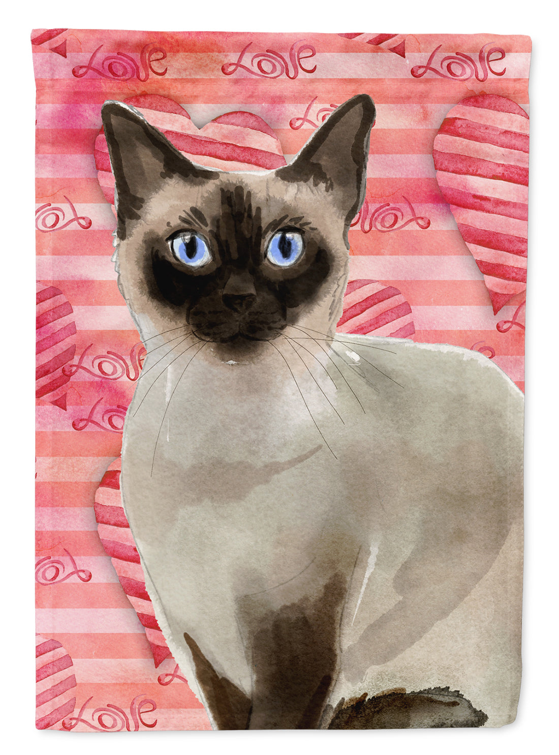 Siamese Cat Love Flag Canvas House Size CK3054CHF  the-store.com.