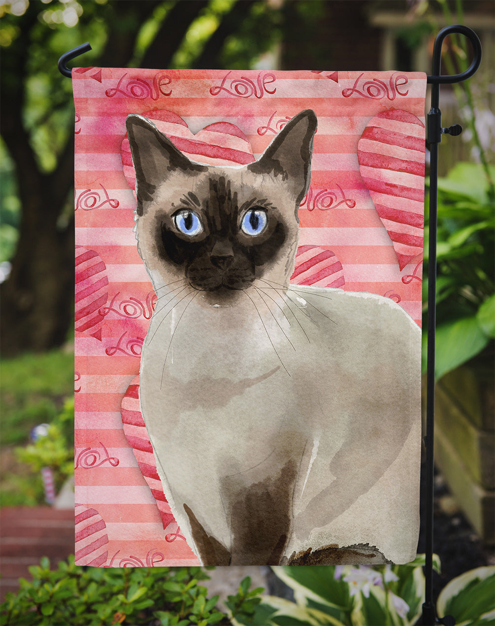 Siamese Cat Love Flag Garden Size CK3054GF