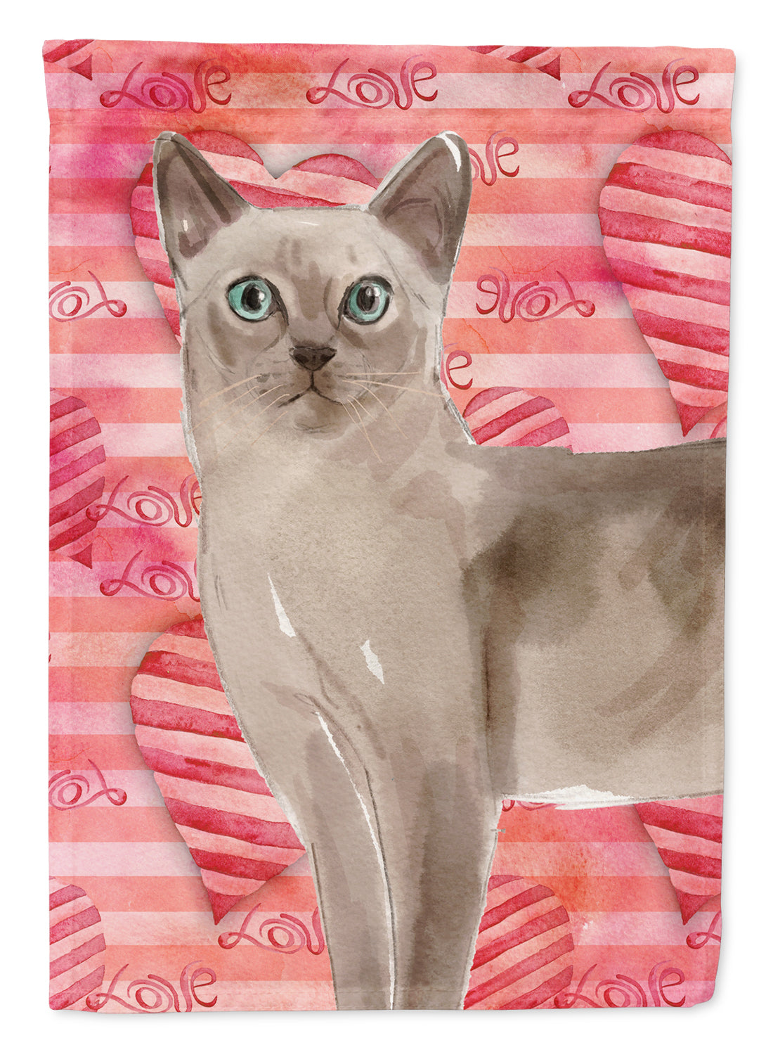 Tonkinese Cat Love Flag Canvas House Size CK3056CHF