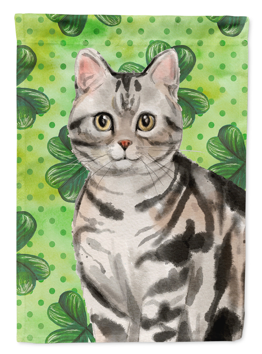 American Shorthair Shamrock Flag Canvas House Size CK3059CHF  the-store.com.