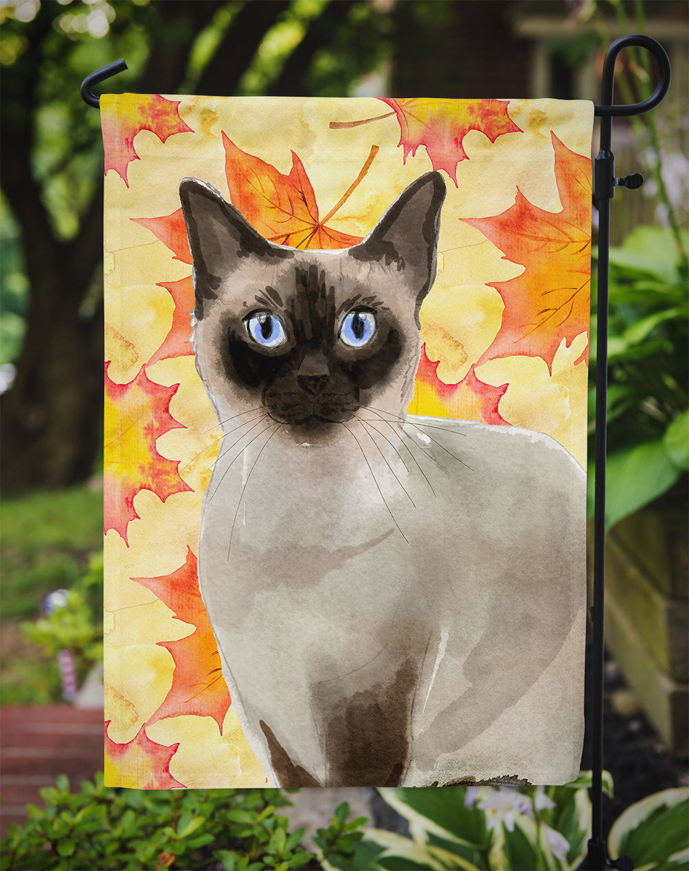 Siamese Fall Leaves Flag Garden Size CK3084GF  the-store.com.
