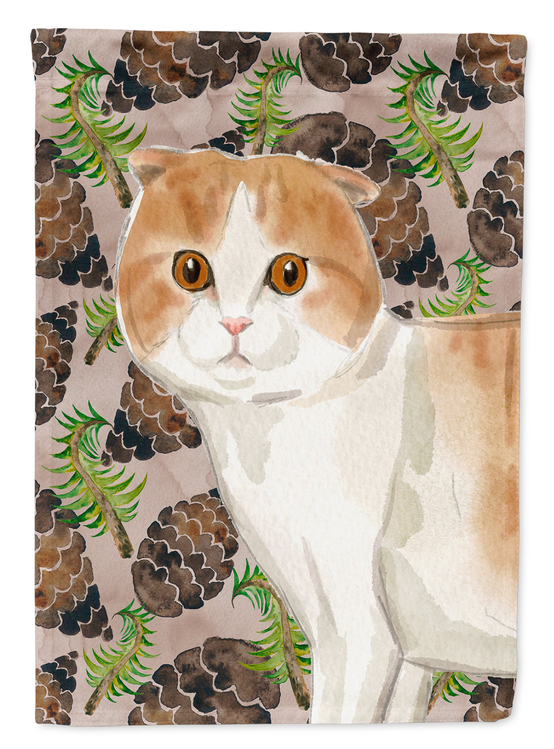 Scottish Fold Pine Cones Flag Canvas House Size CK3098CHF  the-store.com.