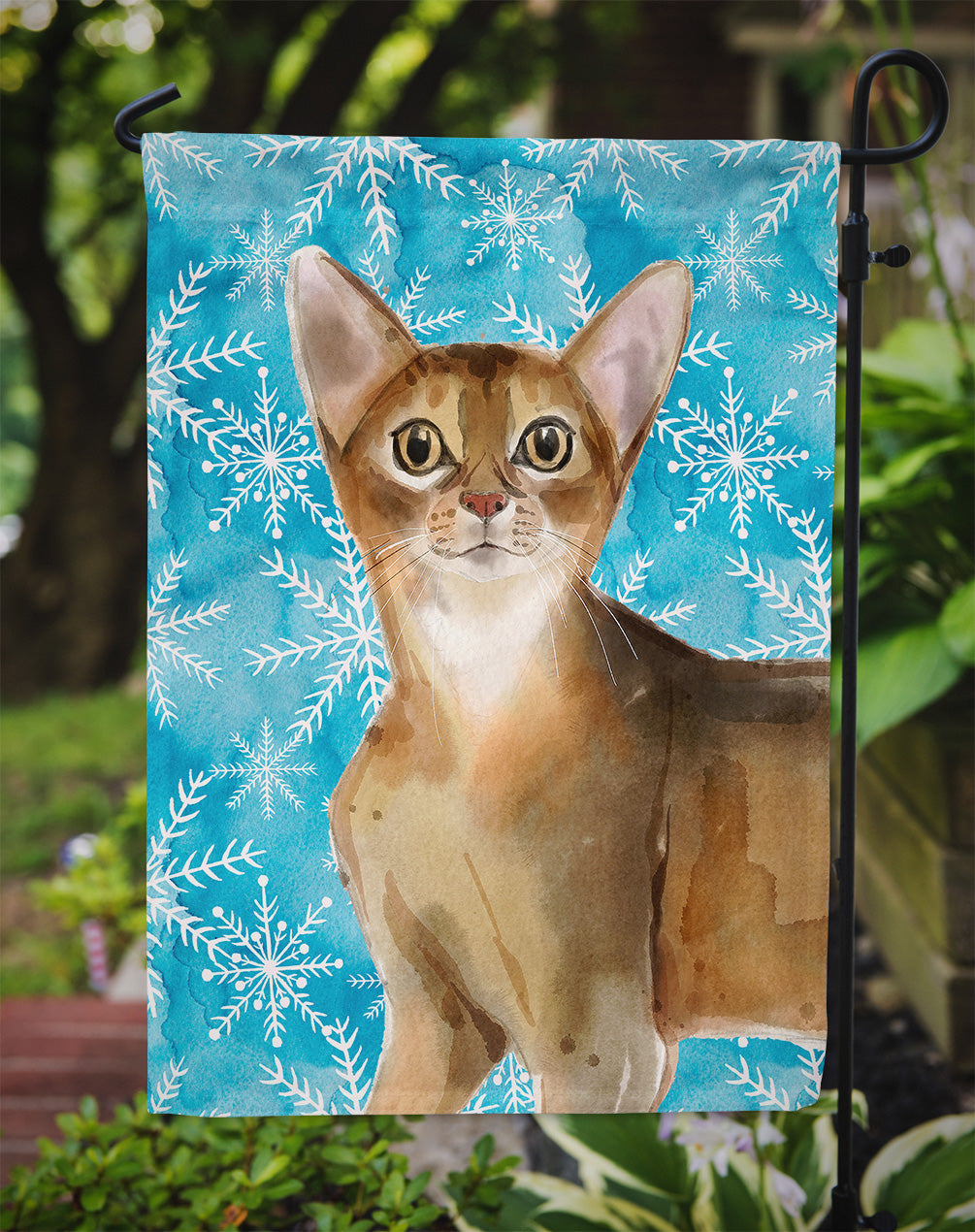 Abyssinian Winter Snowflake Flag Garden Size CK3102GF  the-store.com.