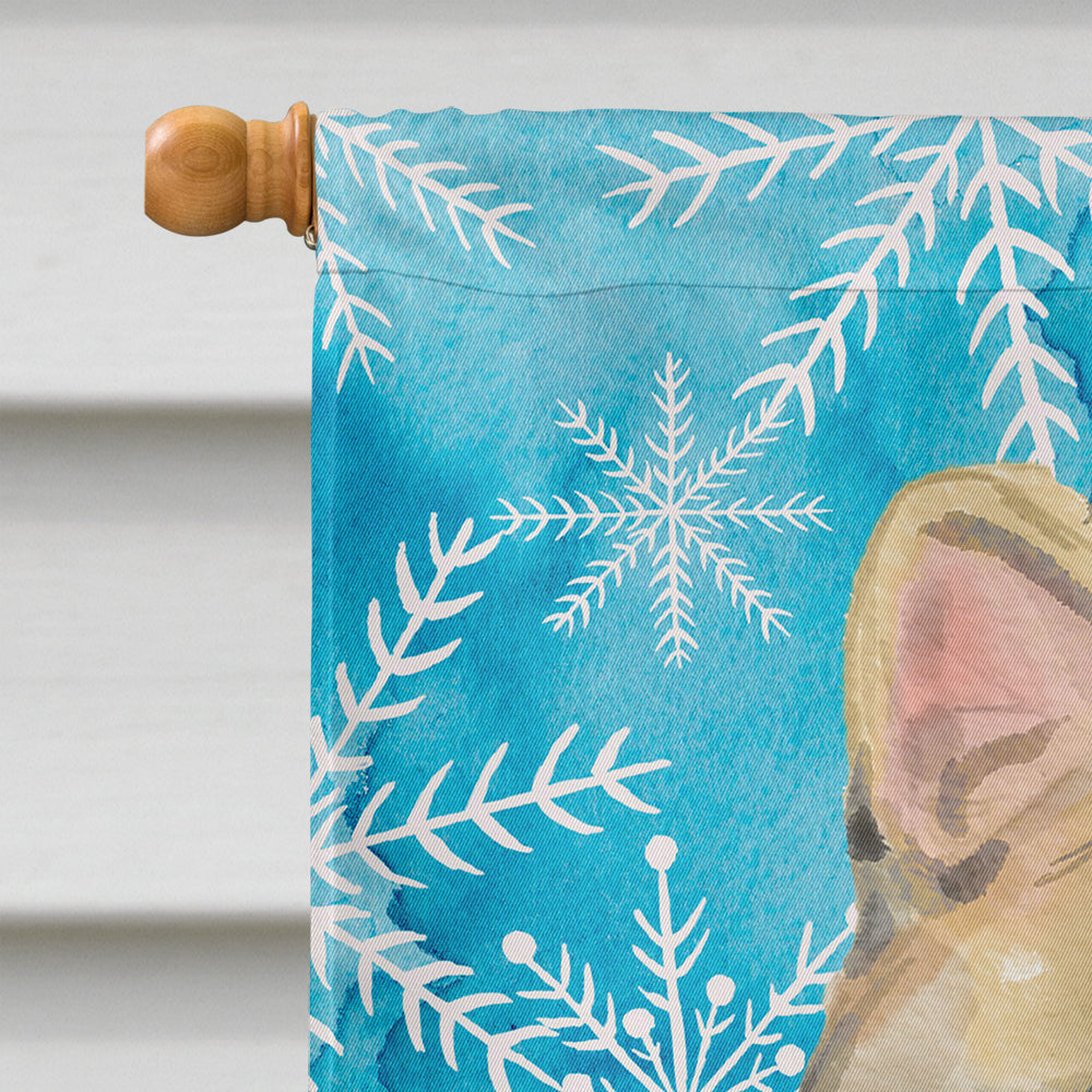 American Shorthair Brown Tabby Winter Snowflake Flag Canvas House Size CK3103CHF  the-store.com.