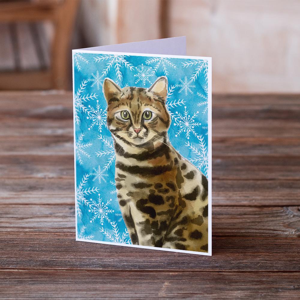 Bengal Winter Snowflake Greeting Cards and Envelopes Pack of 8 - the-store.com