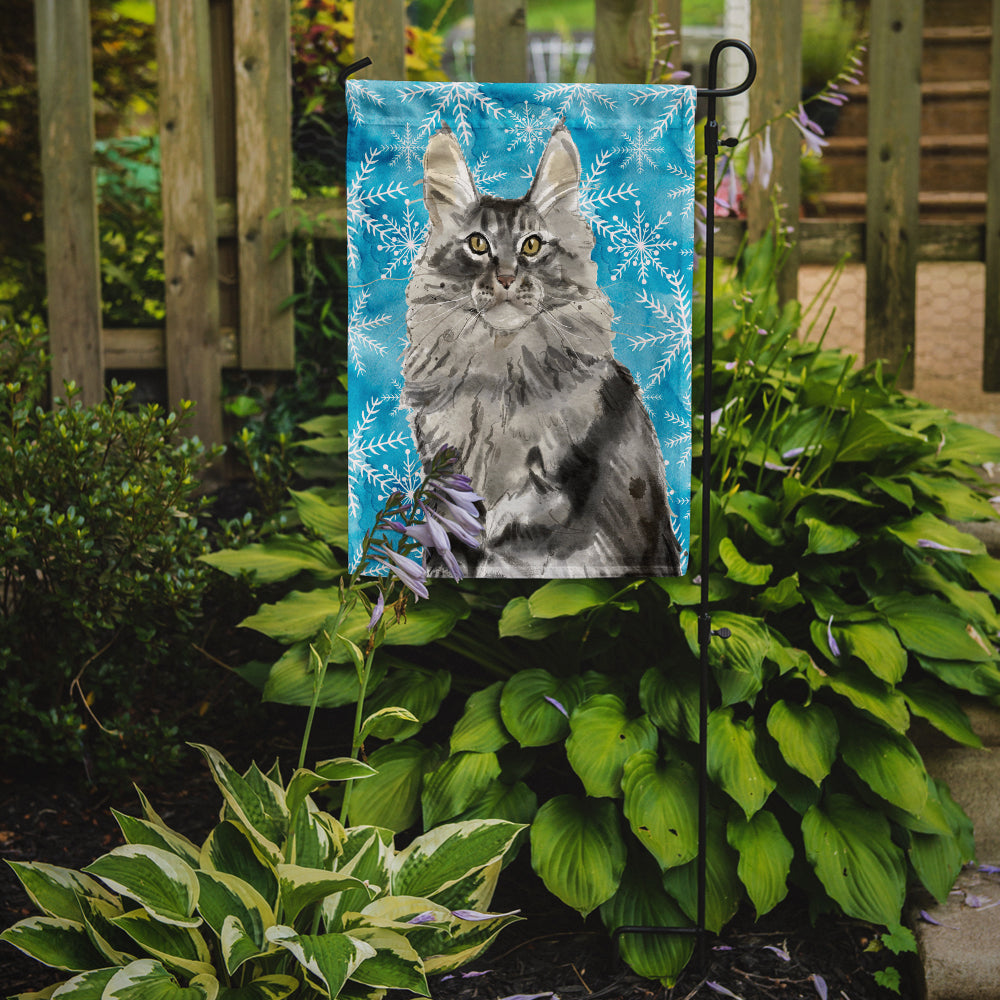 Maine Coon Winter Snowflake Flag Garden Size CK3109GF  the-store.com.