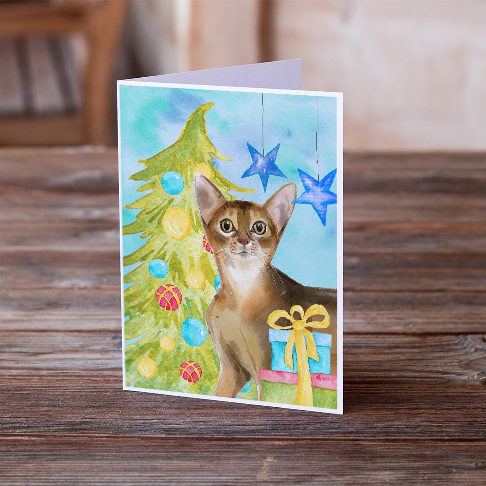 Abyssinian Christmas Presents Greeting Cards and Envelopes Pack of 8 - the-store.com