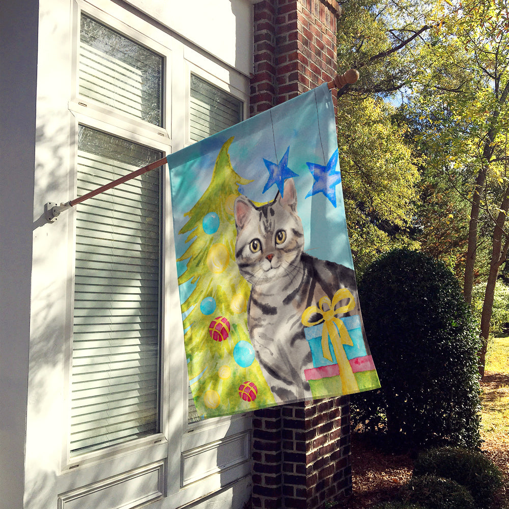 American Shorthair Christmas Presents Flag Canvas House Size CK3119CHF  the-store.com.