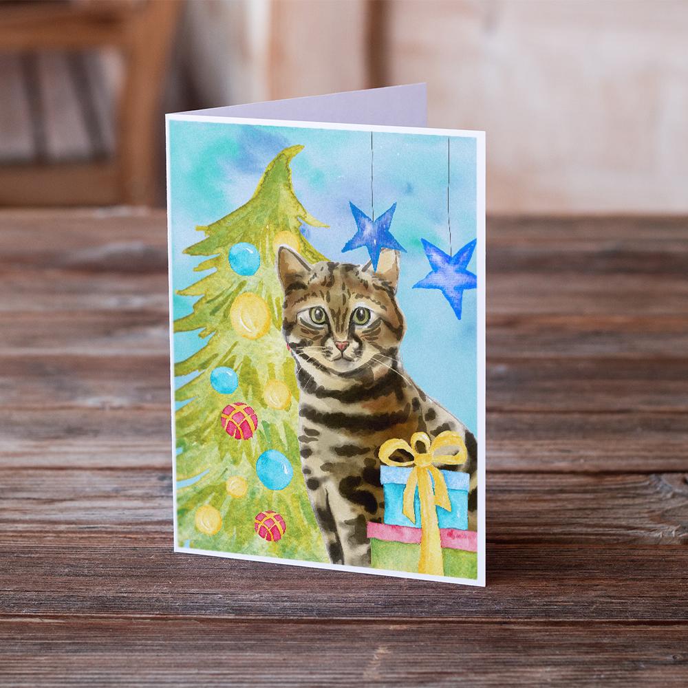 Bengal Christmas Presents Greeting Cards and Envelopes Pack of 8 - the-store.com