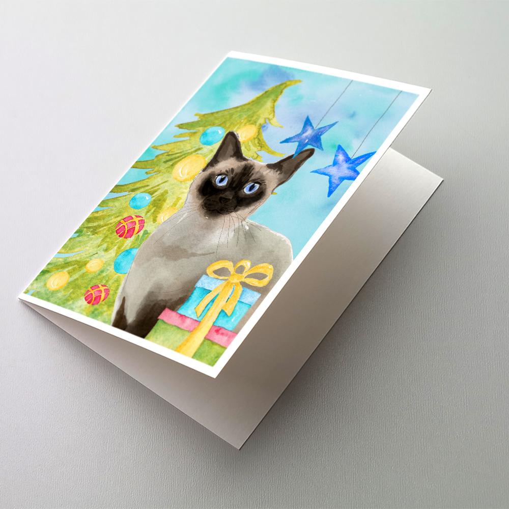 Buy this Siamese Christmas Presents Greeting Cards and Envelopes Pack of 8