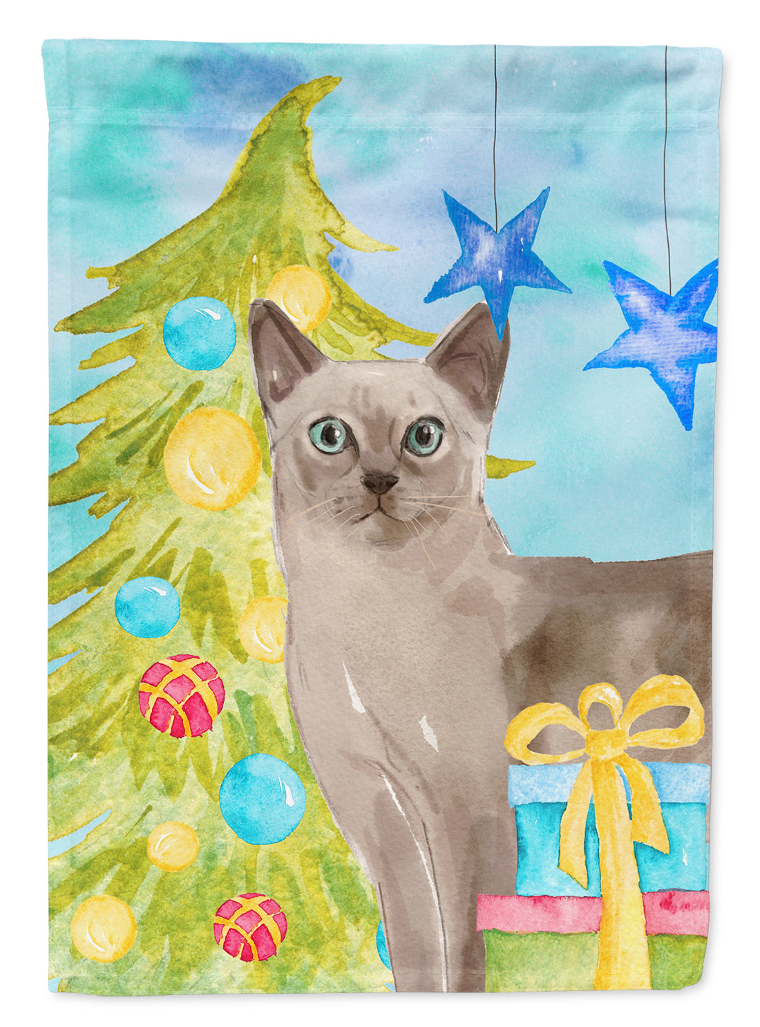 Tonkinese Christmas Presents Flag Canvas House Size CK3131CHF  the-store.com.