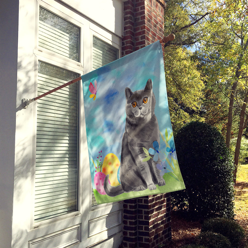 British Shorthair Easter Eggs Flag Canvas House Size CK3138CHF  the-store.com.
