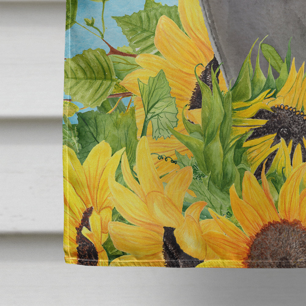 Blue Russian in Sunflowers Flag Canvas House Size CK3151CHF