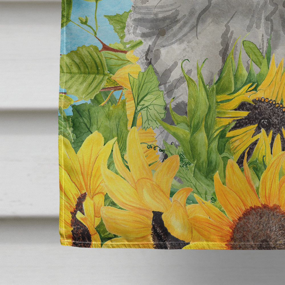 Maine Coon in Sunflowers Flag Canvas House Size CK3154CHF  the-store.com.