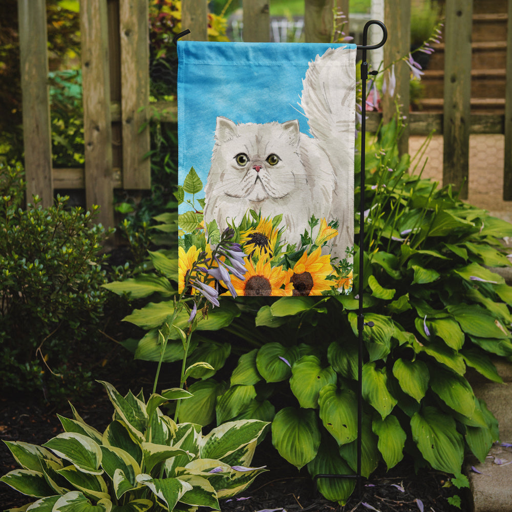 Caroline's Treasures Persian in Sunflowers Garden Flag - Outdoor Decorative Yard Flag CK3155GF