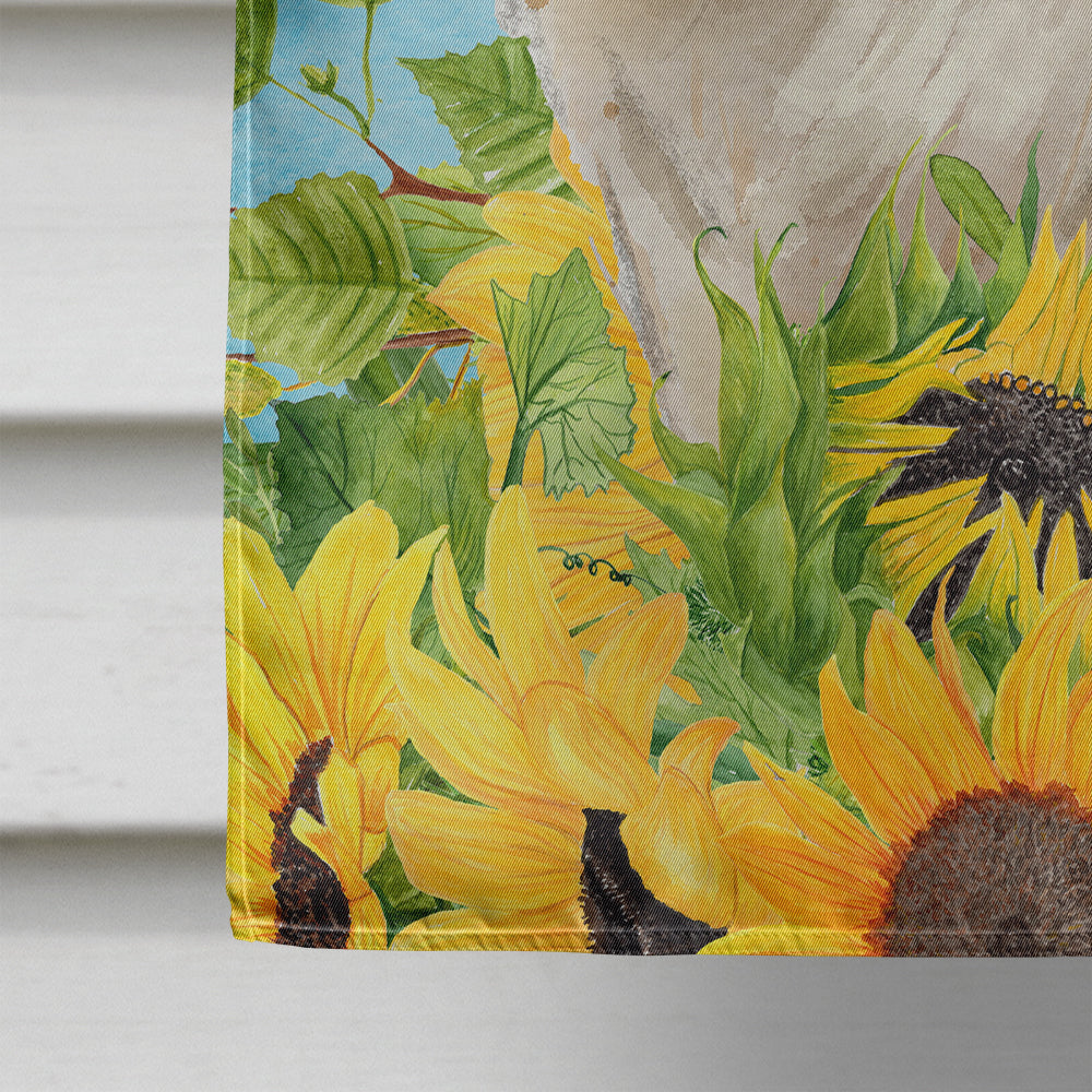 Ragdoll in Sunflowers Flag Canvas House Size CK3157CHF  the-store.com.