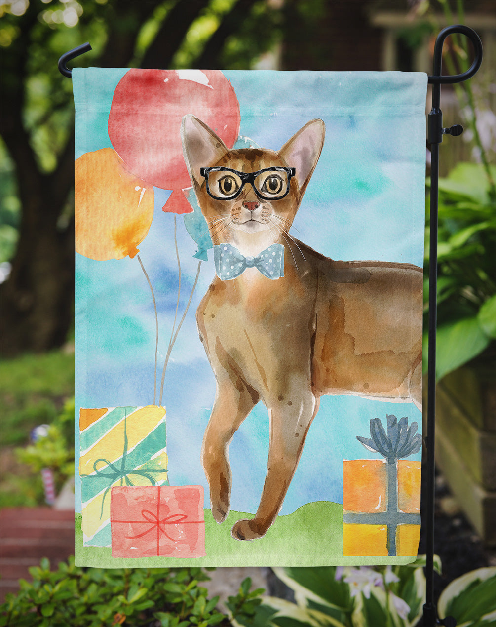 Abyssinian Happy Birthday Flag Garden Size CK3162GF  the-store.com.