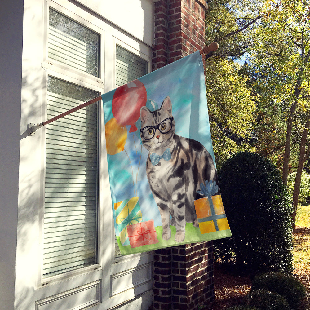 American Shorthair Happy Birthday Flag Canvas House Size CK3164CHF  the-store.com.