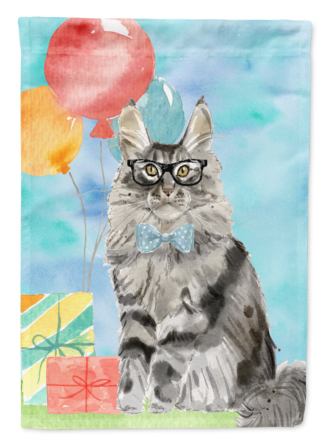 Maine Coon Happy Birthday Flag Canvas House Size CK3169CHF  the-store.com.
