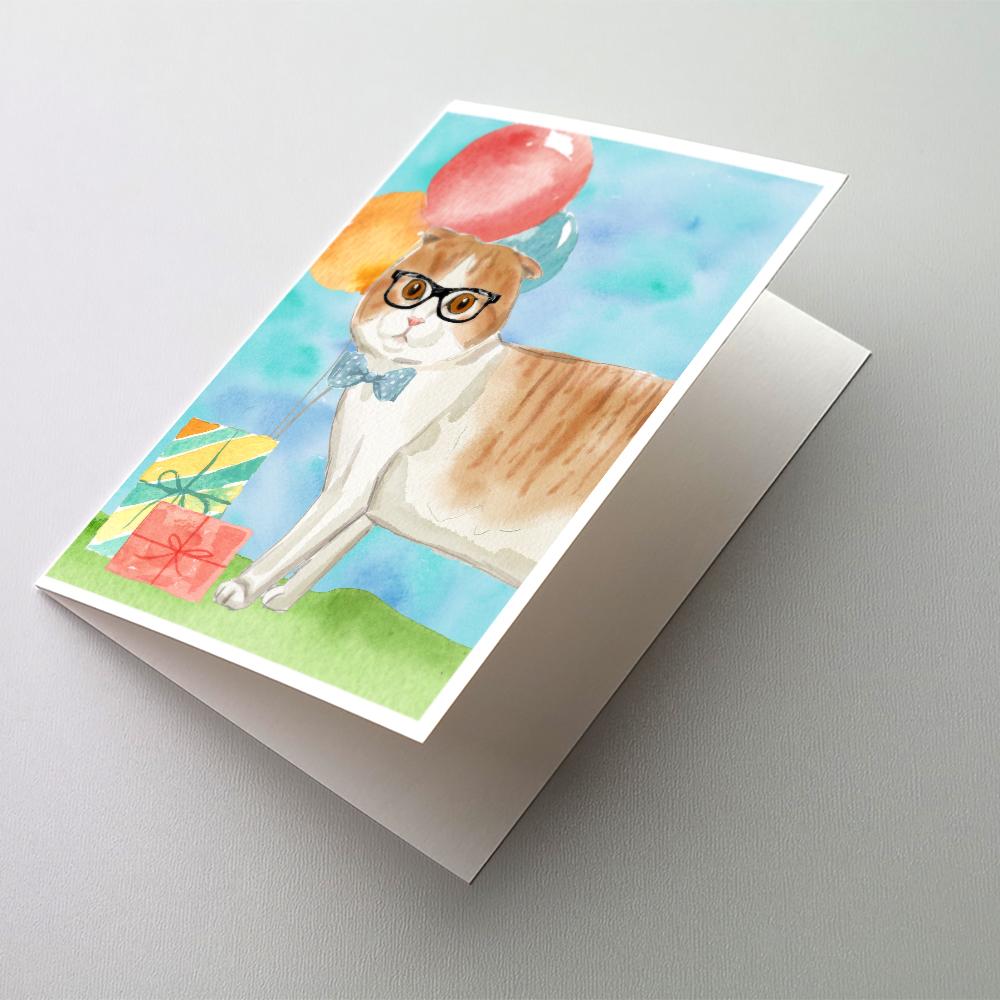 Buy this Scottish Fold Happy Birthday Greeting Cards and Envelopes Pack of 8