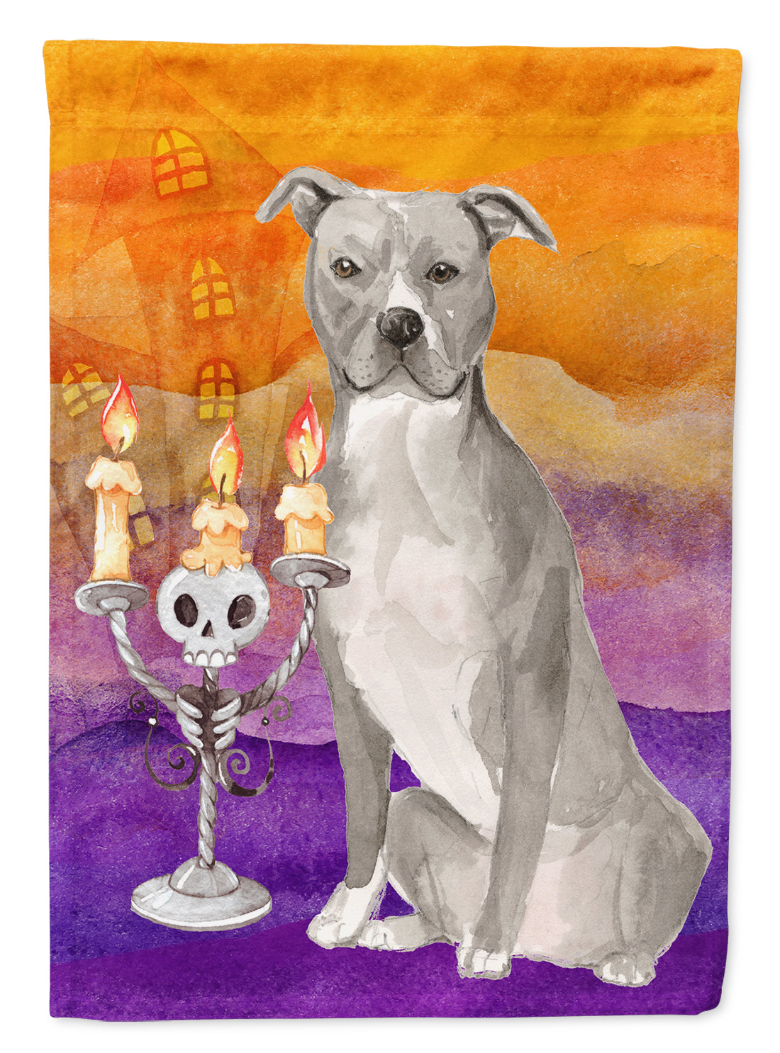 Hallween Staffordshire Bull Terrier Flag Canvas House Size CK3194CHF  the-store.com.