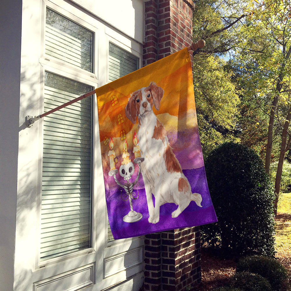 Hallween Brittany Spaniel Flag Canvas House Size CK3198CHF  the-store.com.