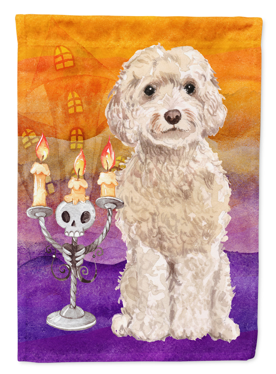 Hallween Champagne Cockapoo Flag Canvas House Size CK3209CHF  the-store.com.