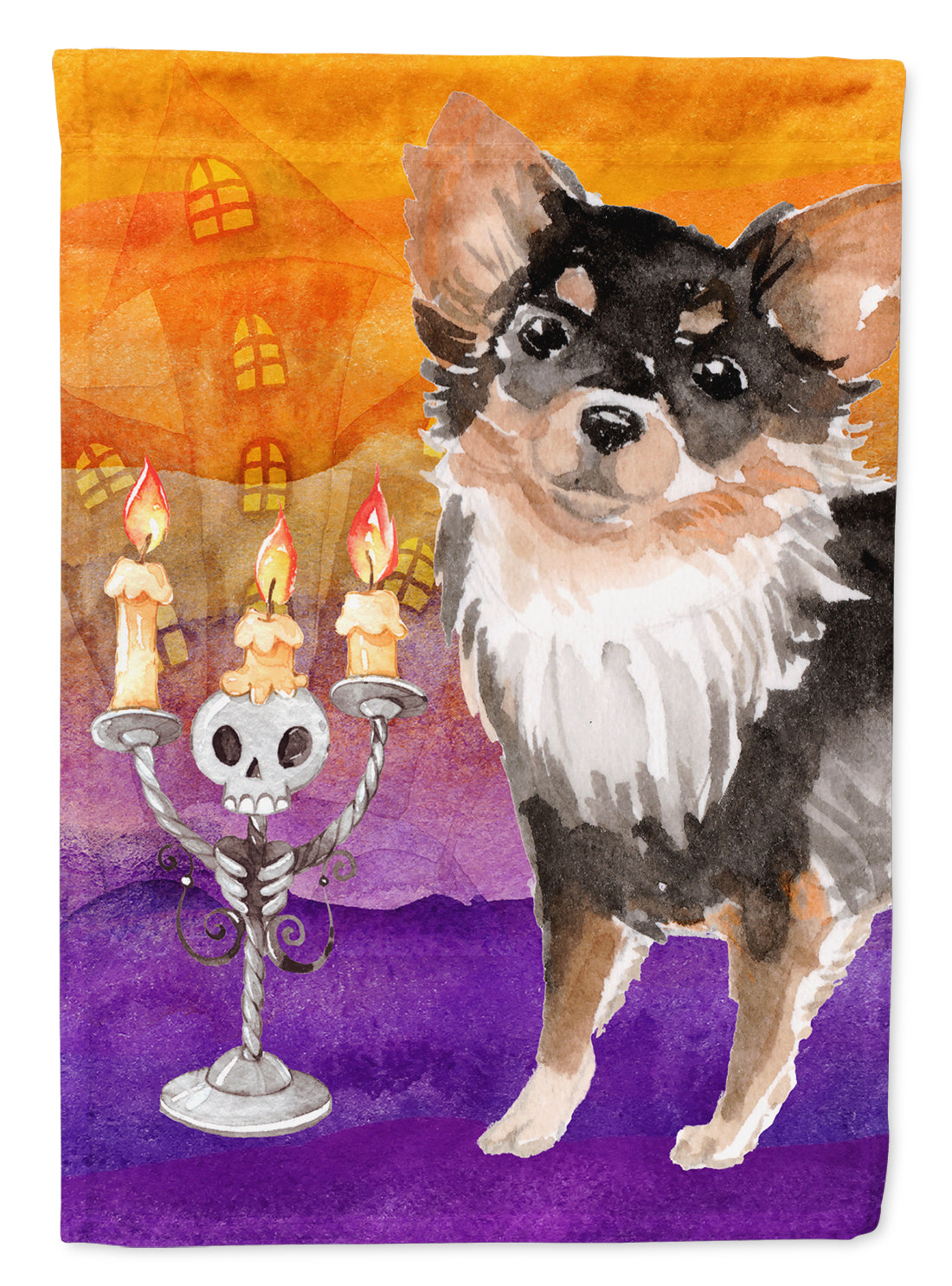 Hallween Long Haired Chihuahua Flag Canvas House Size CK3223CHF  the-store.com.