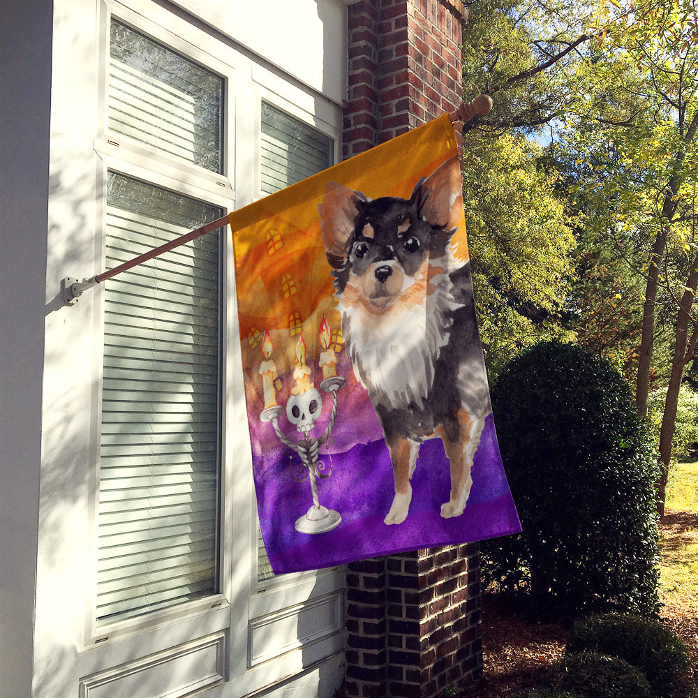 Hallween Long Haired Chihuahua Flag Canvas House Size CK3223CHF