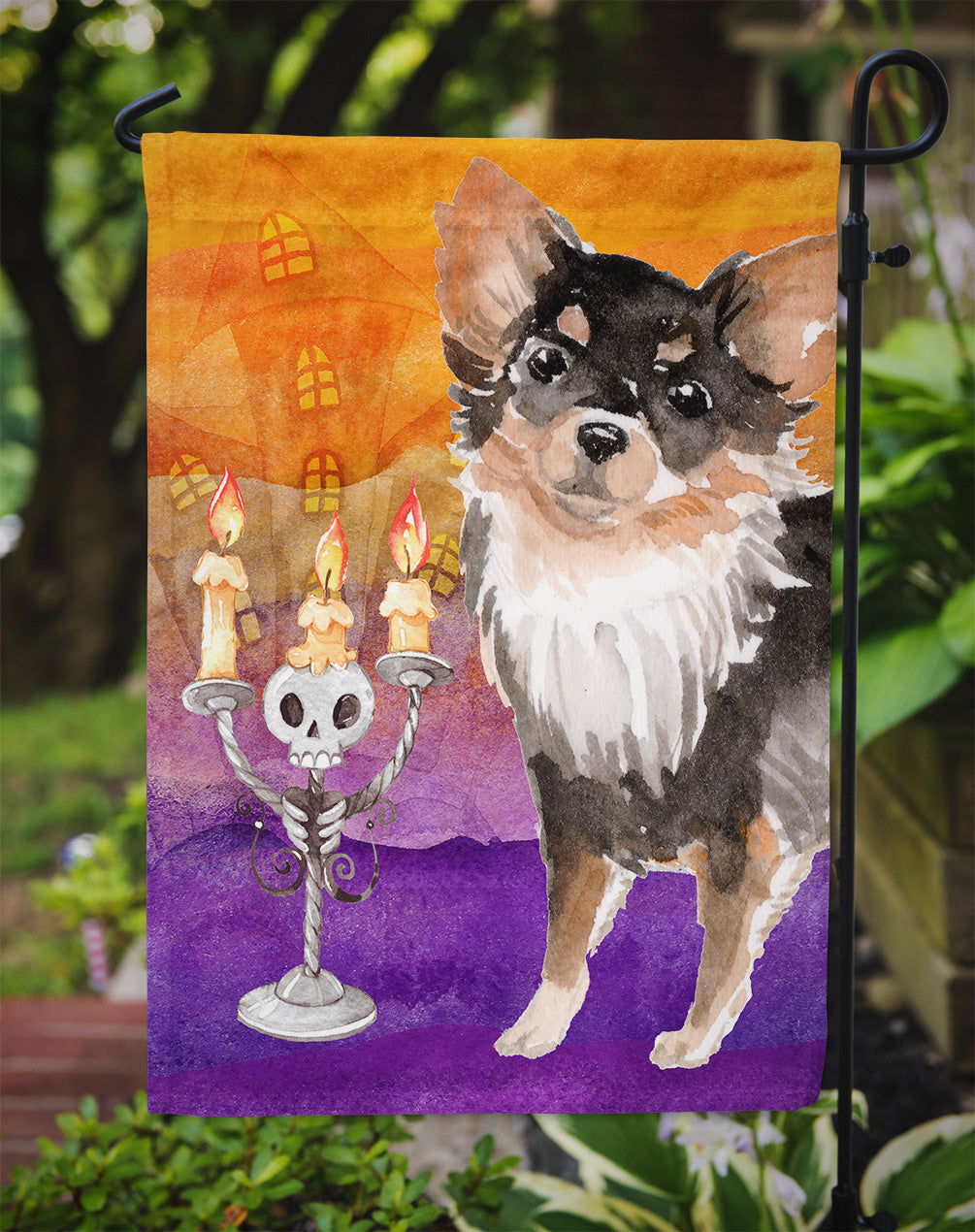 Hallween Long Haired Chihuahua Flag Garden Size CK3223GF  the-store.com.