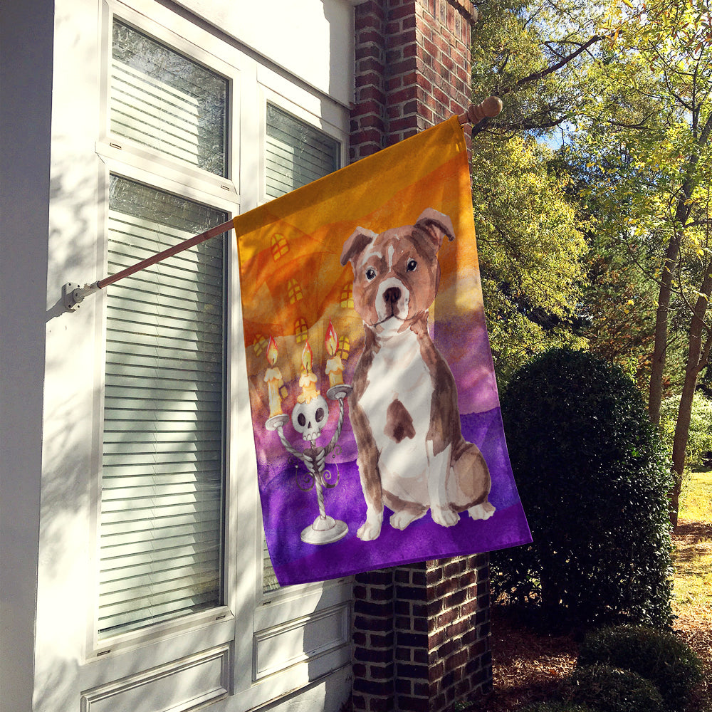 Hallween Red Staffie Bull Flag Canvas House Size CK3226CHF  the-store.com.