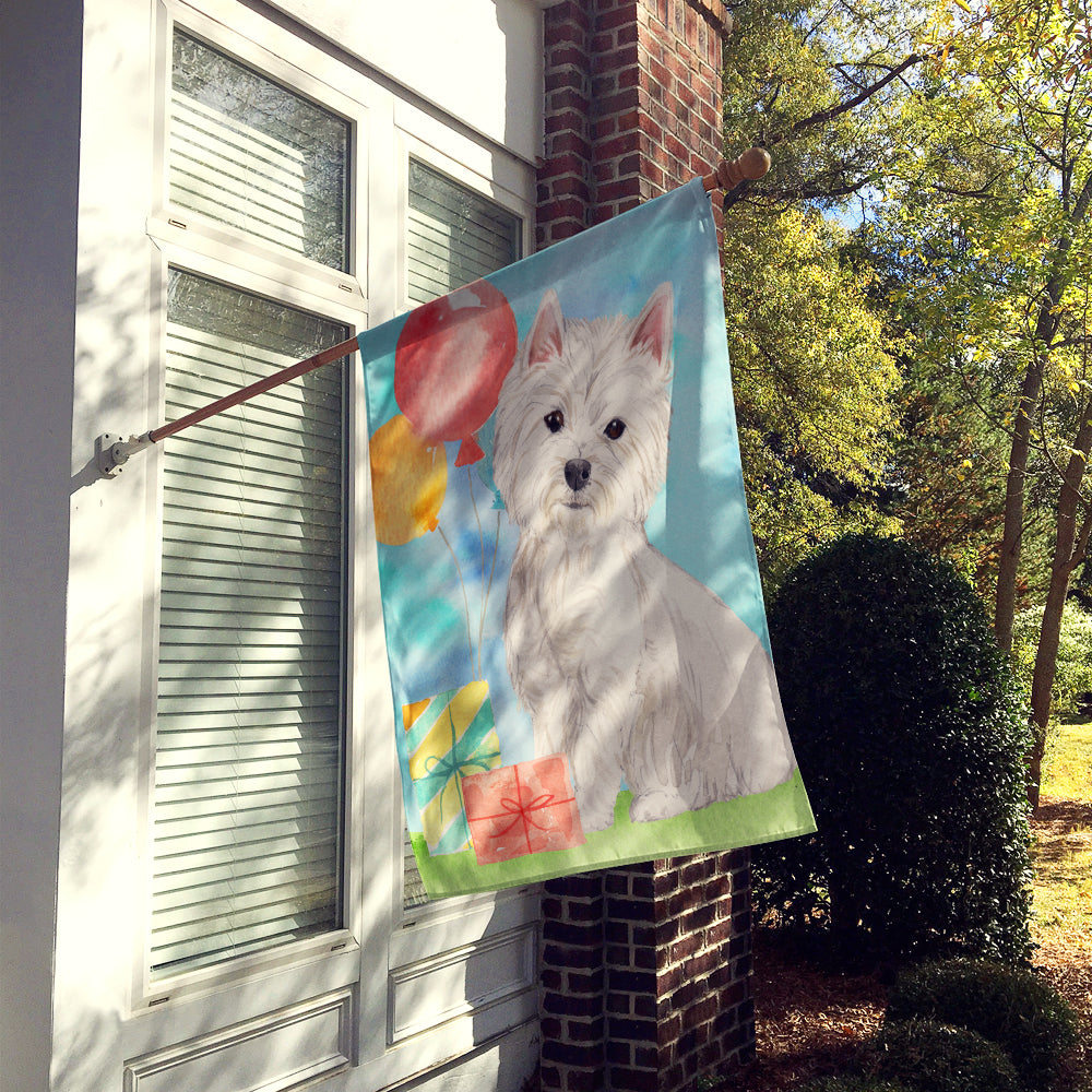 Happy Birthday Westie Flag Canvas House Size CK3228CHF  the-store.com.