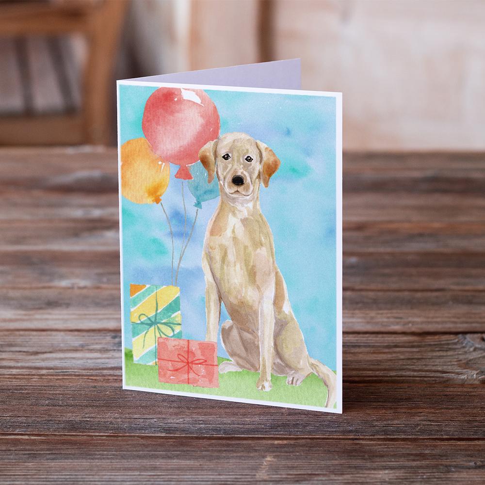 Happy Birthday Yellow Labrador Retriever Greeting Cards and Envelopes Pack of 8 - the-store.com